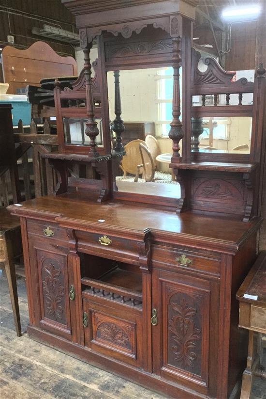 Late Victorian mirror back sideboard